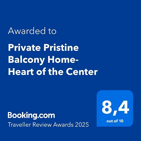 Private Pristine Balcony Home- Heart Of The Center *